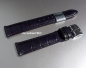 Preview: Barington * Lederband für Uhren * Uhrenarmband * Kroko - Print * blau * 18 mm