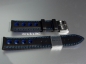 Preview: Barington * Leather watch strap * Racing * black/blue * 22 mm