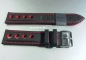 Preview: Barington * Leather watch strap * Racing * black/red * 22 mm