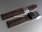 Preview: Eulux * Lederband für Uhren * Uhrenarmband * Imperator * schwarz-orangeb * Handmade * 20 mm
