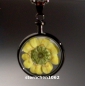Preview: Flower Child Pendant * Steel IP Grey * yellow flower *