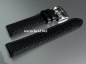Preview: Eulit * EUTec Carbon * Waterproof * Silicone watch strap with Leather * black * 20 mm