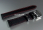 Preview: Eulit * EUTec Carbon * Waterproof * Silicone watch strap with Leather * black/red * 20 mm