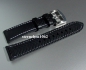 Preview: Eulit * EUTec Carbon * Waterproof * Silicone watch strap with Leather * black/white * 22 mm