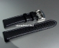 Preview: Eulit * EUTec Carbon * Waterproof * Silicone watch strap with Leather * black/white * 22 mm