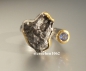 Preview: Ausgefallenes Einzelstück * Ring * 925 Silber * 24 ct Gold * Meteorit - Stein * Tansanit
