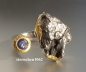 Preview: Ausgefallenes Einzelstück * Ring * 925 Silber * 24 ct Gold * Meteorit - Stein * Tansanit