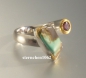 Preview: Unique Ring * 925 Silver * 24 ct gold * Turquoise * Tourmaline