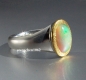 Preview: Einzelstück * Ring * 925 Silber * 24 ct Gold * Opal