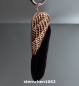 Preview: Dreamfeather Pendant * stainless steel IP rose * black feather * 7,5 cm