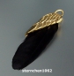 Preview: Dreamfeather Pendant * Steel IP Gold * black feather * 5,5 cm