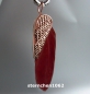 Preview: Dreamfeather Pendant * steel IP Rosé * brown feather * 5,5 cm