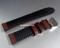 Preview: Eulit * EUTec * Waterproof * Silicone watch strap with Leather * medium brown * 22 mm