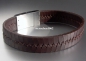 Preview: Leather Bracelet for Men Stainless Steel / brown / Zirconia