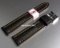 Preview: Eulux * Leather watch strap * Imperator * black-yellow * Handmade * 18 mm