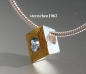 Preview: Halskette mit Aquamarin Anhänger * 925 Silber * 24 ct Gold
