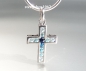 Preview: Halskette * Kette mit Kreuz Anhänger * 925 Silber * blaue Zirkonia