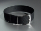 Preview: Eulit * Perlon * Pull Strap Watch Band * crystal * black * 8 mm