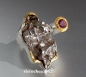Preview: Ausgefallenes Einzelstück * Ring * 925 Silber * 24 ct Gold * Meteorit - Stein * Turmalin