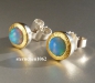 Preview: Ohrstecker * 925 Silber * 24 ct Gold * Opal