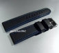 Preview: Barington * Lederband für Uhren * Uhrenarmband * Olymp * schwarz / blau * 22 mm