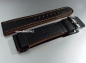 Preview: Eulit * Leather watch strap * Olymp * black / golden brown * 20 mm