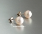 Preview: Ear studs * freshwater pearls 8-8.5 mm * 925 silver * platinum plated