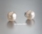 Preview: Ear studs * freshwater pearls white 10-11 mm * 925 silver * platinum plated