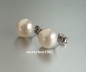 Preview: Ear studs * freshwater pearls white 10-11 mm * 925 silver * platinum plated