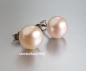Preview: Ear studs * freshwater pearls pink 10-11 mm * 925 silver * platinum plated