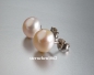 Preview: Ear studs * freshwater pearls pink 10-11 mm * 925 silver * platinum plated