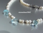 Preview: Kette mit Süsswasser-Perlen und Blautopas - 45 cm - 925 Silber