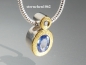 Preview: Necklace with Sapphire * Brilliant * 925 Silver * 24 ct Gold