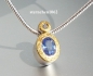 Preview: Necklace with Sapphire * Brilliant * 925 Silver * 24 ct Gold