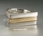 Preview: Einzelstück * Ring * 925 Silber * 750 Gold * Matt * Gebürstet