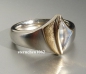 Preview: Einzelstück * Ring * 925 Silber * 750 Gold * Mondstein