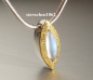 Preview: Necklace with moonstone pendant * 925 Silver * 24 ct Gold