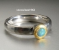 Preview: Einzelstück * Ring * 925 Silber * 24 ct Gold * Opal