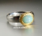 Preview: Single piece * Ring * 925 silver * 24 ct gold * opal