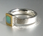 Preview: Unique * Ring * 925 Silver * 24 ct Gold * Opal