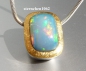 Preview: Einzelstück * Halskette mit Opal-Anhänger * 925 Silber * 24 ct Gold