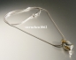 Preview: Einzelstück * Halskette mit Tahiti Perle / Brillant Anhänger * 925 Silber * 24 ct Gold