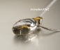 Preview: Necklace with brillant/Tahitian pearl pendant * 925 Silver * 24 ct gold *