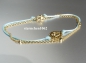 Preview: Two-piece bracelet * 925 silver * gold plated * textile * Swiss blue topaz