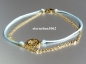 Preview: Two-piece bracelet * 925 silver * gold plated * textile * Swiss blue topaz