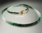 Preview: Fancy gemstone chain * Emerald * 925 silver * 585 Gold