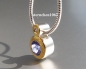 Preview: Single-Item * Necklace with Tanzanite Pendant * Brilliant * 925 Sterlingsilver * 24 ct. Gold