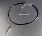Preview: Dreamcatcher Necklace Leather * Steel * Feather * black * 40 cm - 45 cm