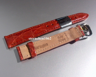 Preview: Barington * Lederband für Uhren * Uhrenarmband * Echt Kroko * goldbraun * 12 mm