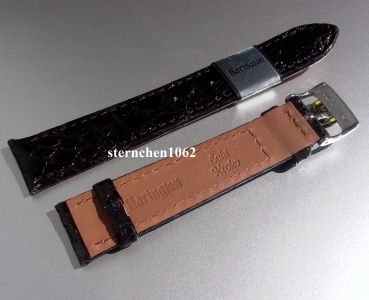 Barington * Lederband für Uhren * Uhrenarmband * Echt Kroko * schwarz * 18 mm XL